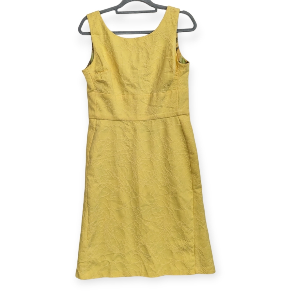 Donna Ricco Yellow Floral lined Sheathe  Dress size 10